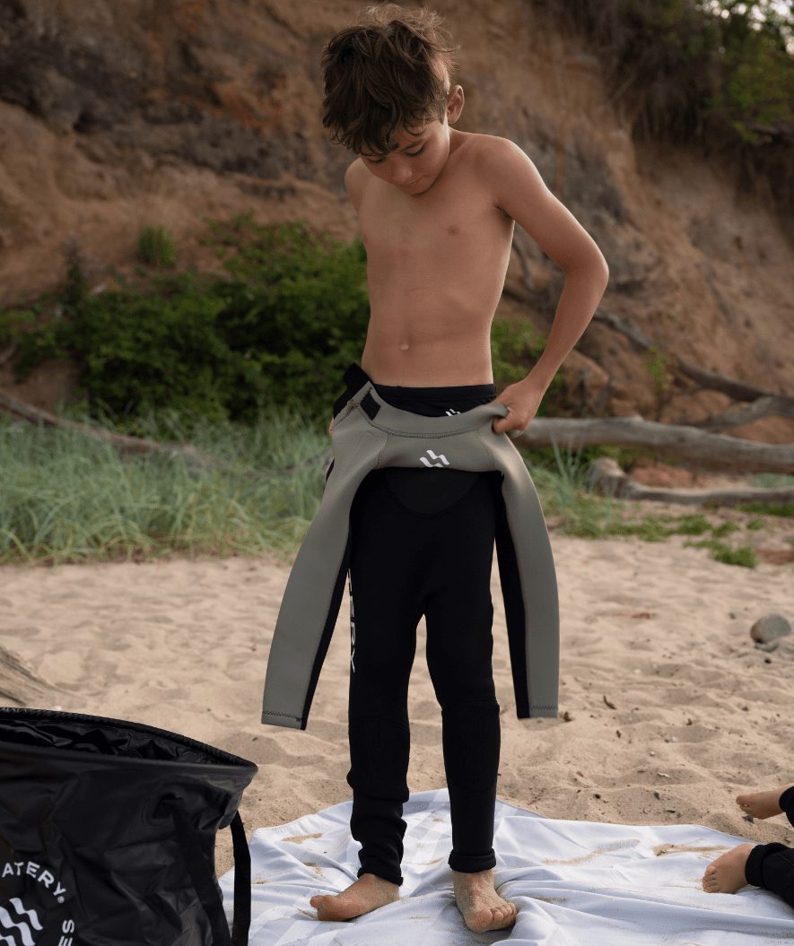 Watery våtdrakt til barn - Gecko (3mm) - Dust green