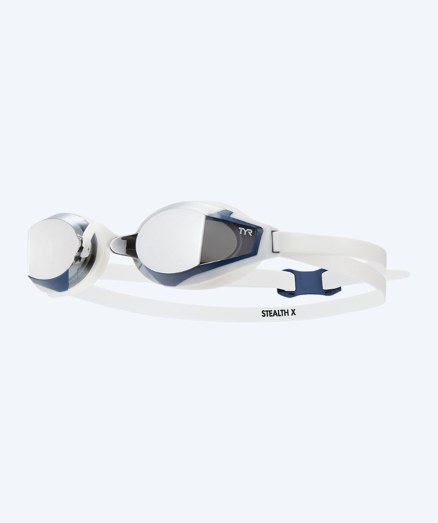 TYR svømmebriller - Stealth X Mirrored - Hvit/sølv