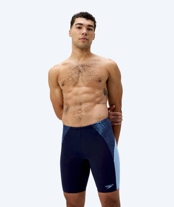 Speedo lange badebukser til menn - Endurance Max Splice - Mørkeblå/lyseblå