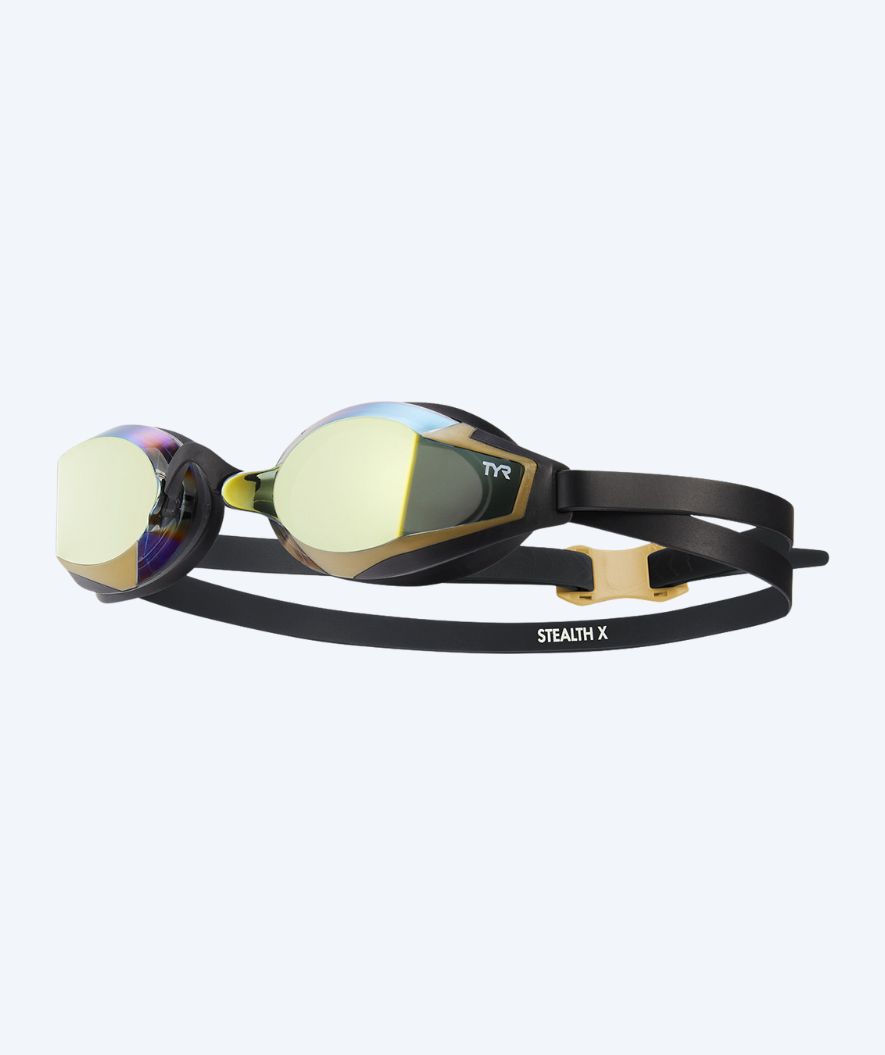 TYR svømmebriller - Stealth X Mirrored - Svart/gull