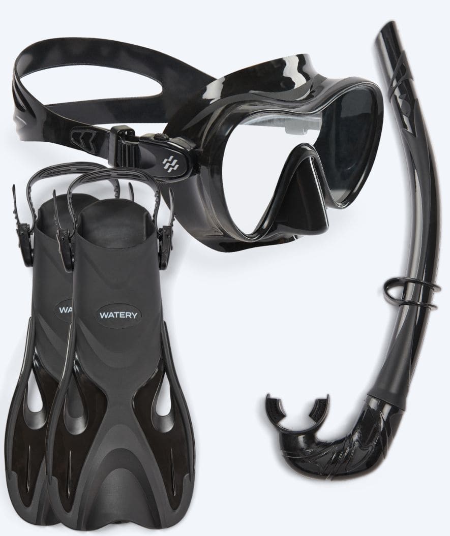 Watery snorkelsett til voksne - Fisher/Cliff - Svart
