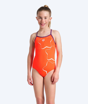 Arena badedrakt til jenter - Pastime - Oransje/lilla