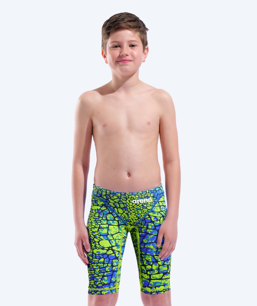 Arena konkurransebadebukser til gutter - ST NEXT - Grønn/marineblå (Limited 2025)