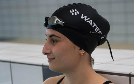Badehette langt hår