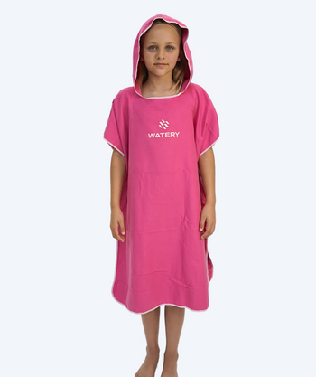 Watery badeponcho for junior - Microfiber - Rosa