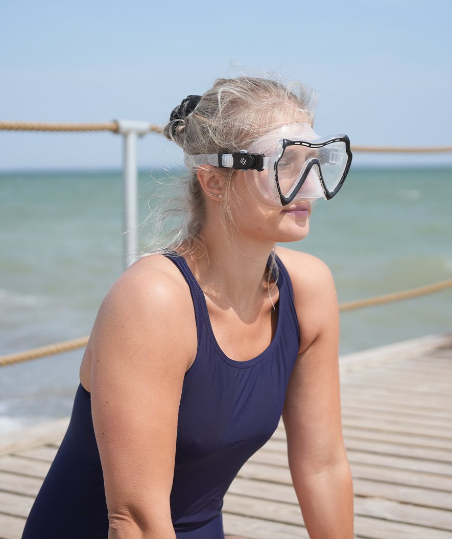 Watery dykkemaske til voksne (fra 15 år) - Nebula - Svart