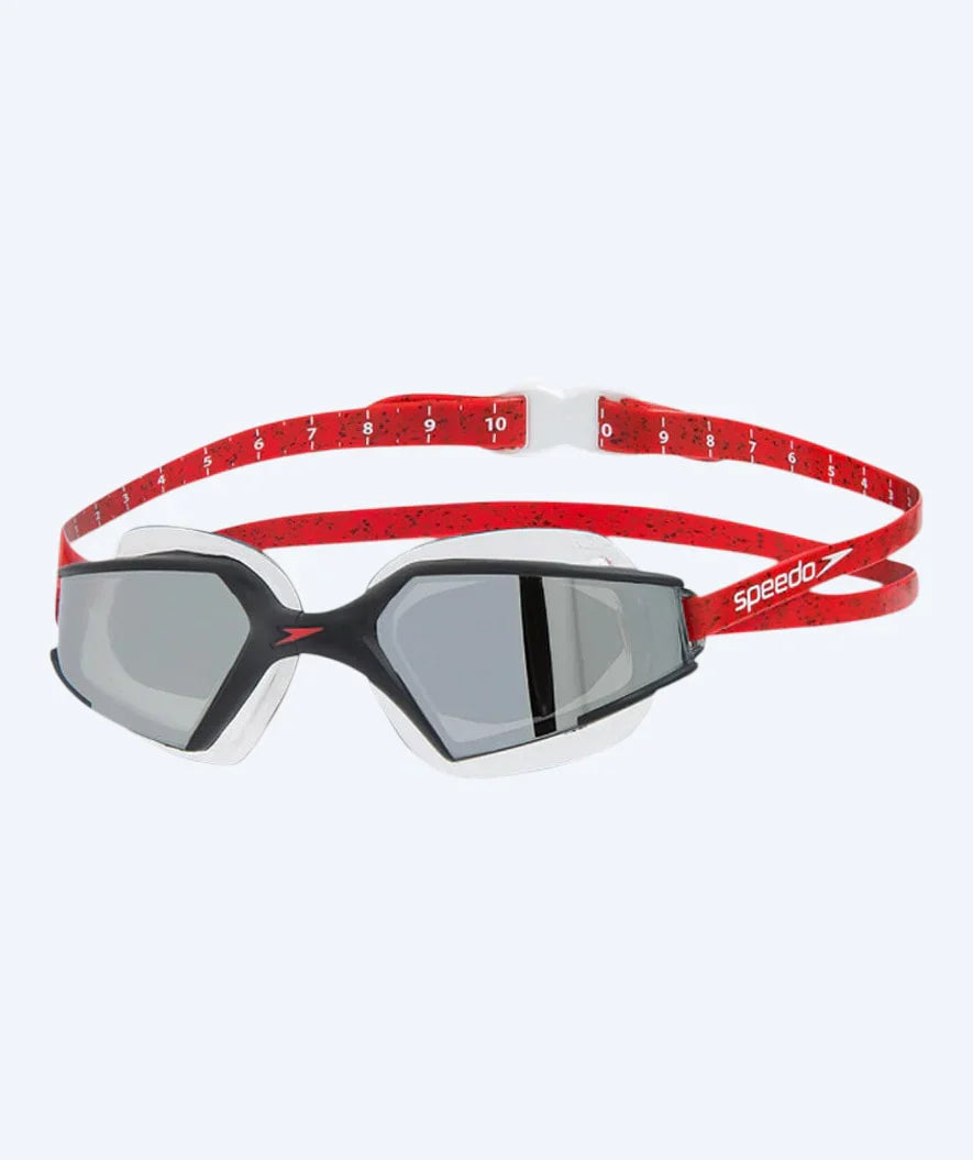 Speedo åpent vann svømmebriller - AquaPulse Max 2 Mirror - Svart/Rød