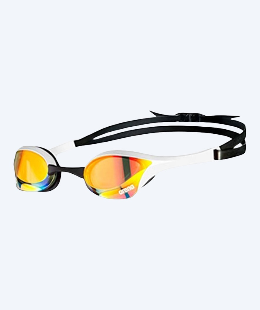 Arena Elite svømmebriller - Cobra Ultra SWIPE Mirror - Hvit/gull