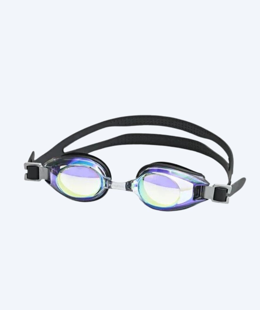 Primotec langsynte svømmebriller med styrke - (+1.0) til (+8.0) - Svart (Mirror)