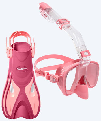 Watery snorkelsett til barn - Fisher/Pearl - Rosa/rosa
