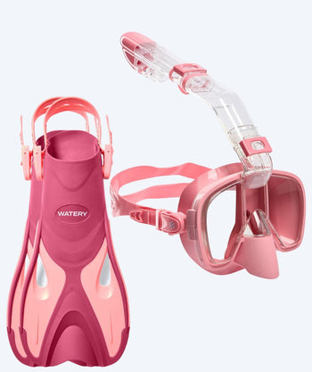 Watery snorkelsett til voksne - Fisher/Pearl - Rosa/rosa