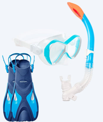 Watery snorkelsett til barn - Fisher/Triton - Blå/lyseblå