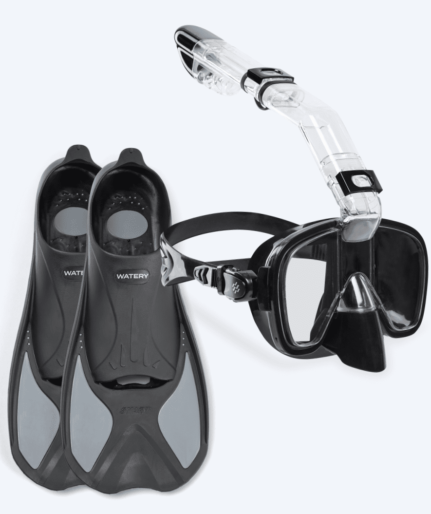 Watery snorkelsett til barn - Pike Pearl - Svart