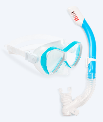 Watery Combo snorkelsett til barn - Triton Full-dry - Lyseblå
