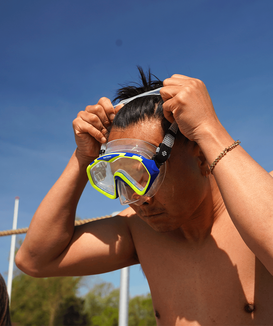 Watery Combo snorkelsett til voksne (fra 15 år) - Leach - Blå/gul