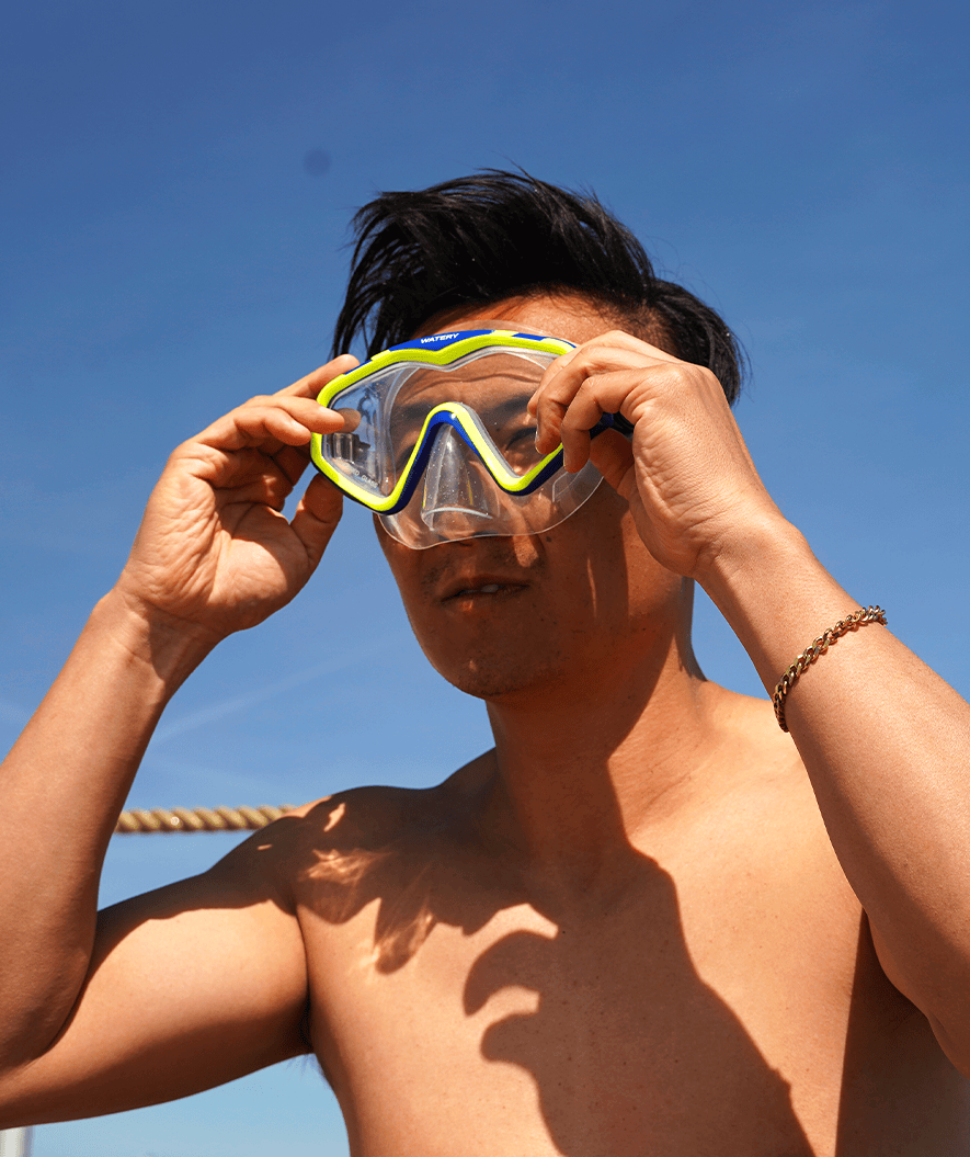 Watery Combo snorkelsett til voksne (fra 15 år) - Leach - Blå/gul