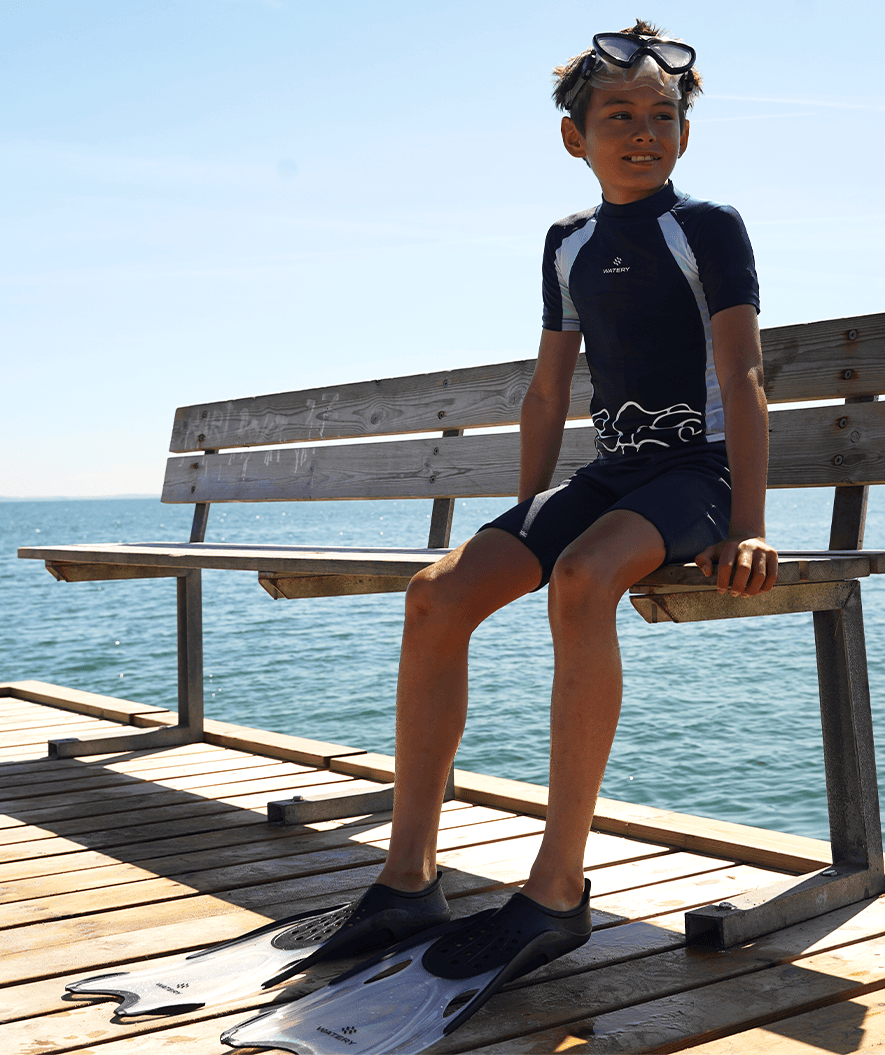 Watery dykkerføtter til voksne - Rilian - Svart/klar