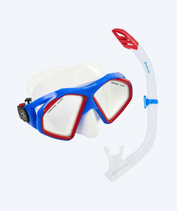 Aqualung Combo snorkelsett til voksne - Combo Hawkeye - Blå/rød