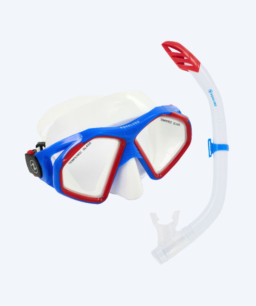 Aqualung Combo snorkelsett til voksne - Combo Hawkeye - Blå/rød