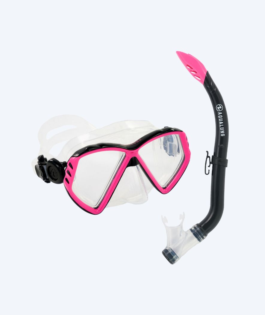 Aqualung Combo snorkelsett til barn (8-18) - Combo Cub - Klar/lyserød