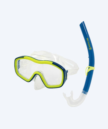 Aqualung Combo snorkelsett til barn (8-18) - Raccon Combo - Blå/grønn