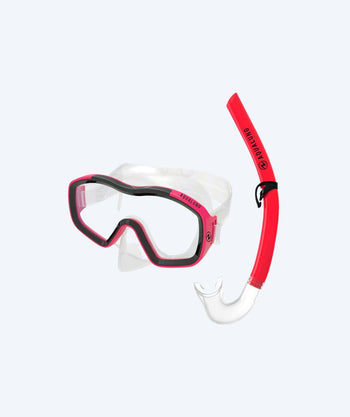 Aqualung Combo snorkelsett til barn (8-18) - Raccon Combo - Klar/rød