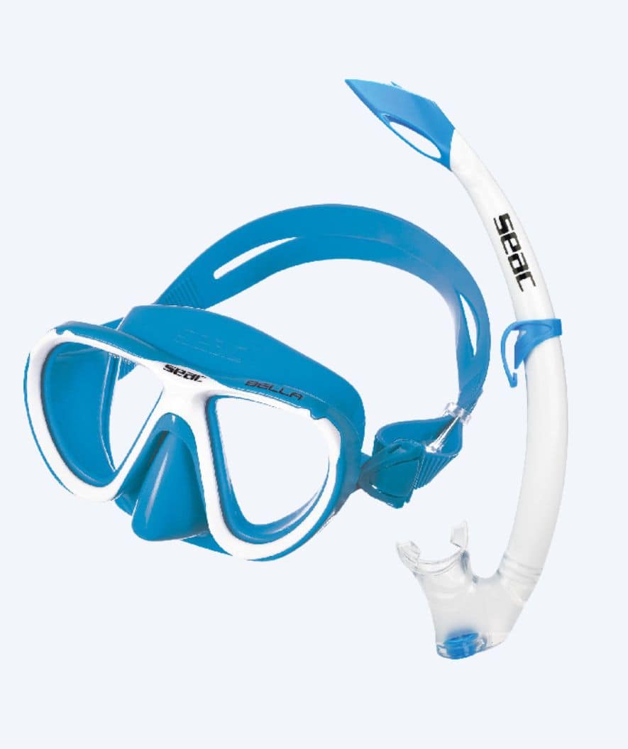 SEAC Combo snorkelsett til barn (fra 3 år) - Bella - Blå/hvit