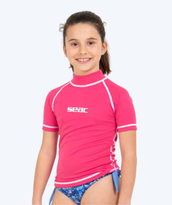 SEAC UV-trøye til barn - T-Sun Short - Rosa/hvit