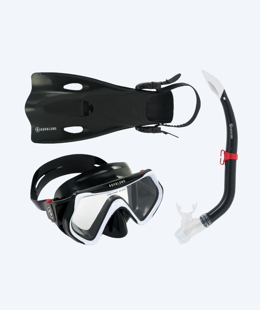 Aqualung snorkelsett til barn - Hero - Svart/hvit