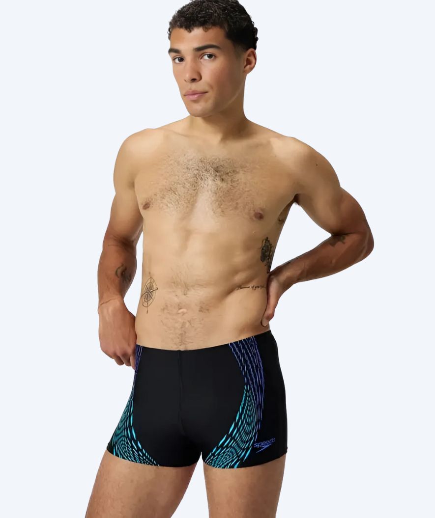 Speedo aquashorts til menn - Duo Logo Print - Svart/mørkeblå