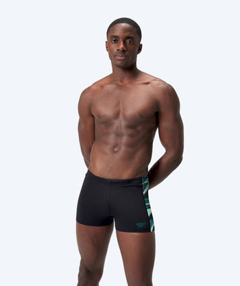 Speedo aquashorts til menn - Hyperboom Panel - Svart/turkis