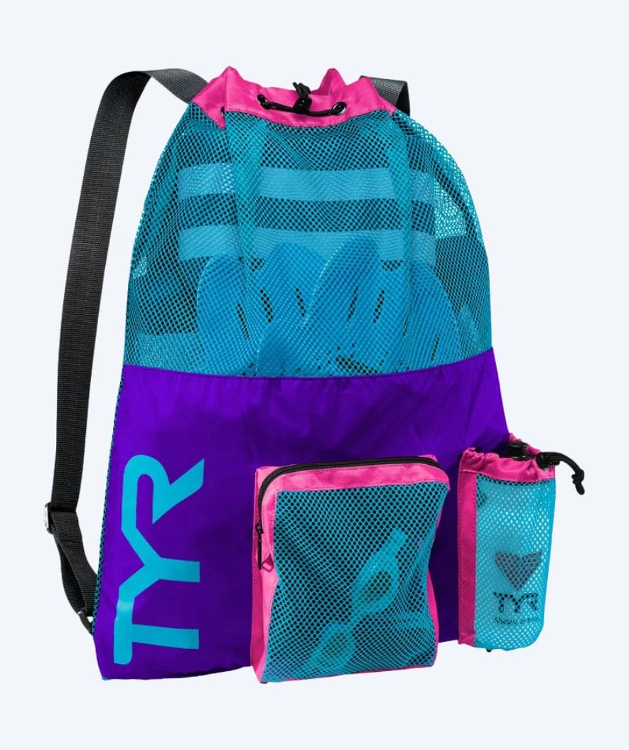 TYR svømmenett - Big Mesh Mummy 40L - Lilla/blå