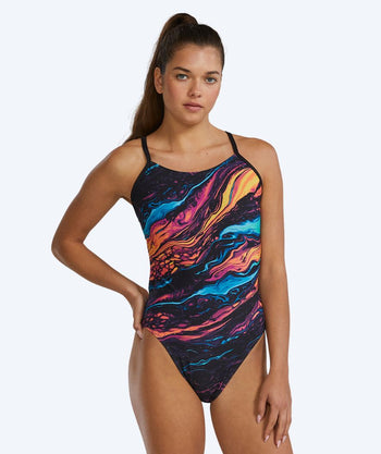 TYR badedrakt til damer - Durafast Elite Cutoutfit - Svart/Multifarget