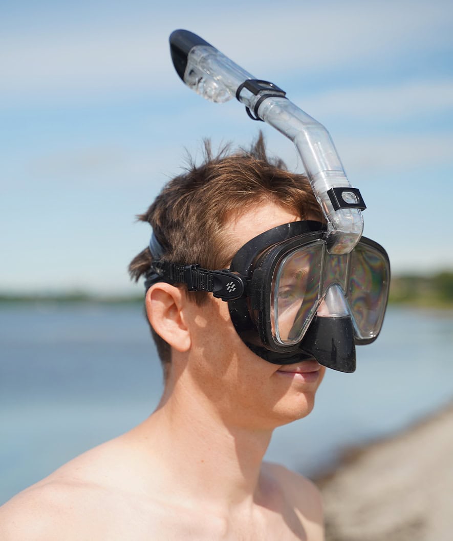 Watery full face snorkelmaske til voksne - Pearl - Svart