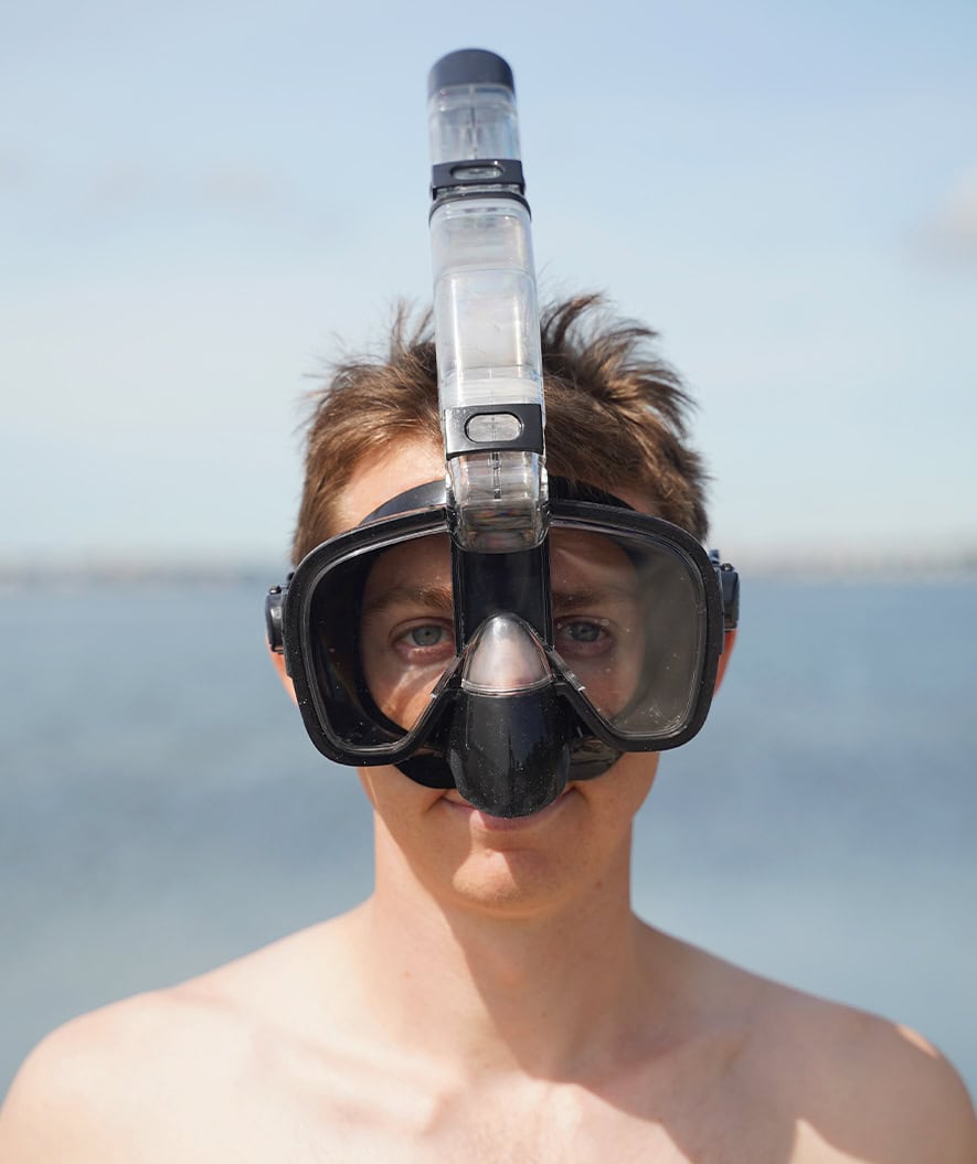 Watery full face snorkelmaske til voksne - Pearl - Svart