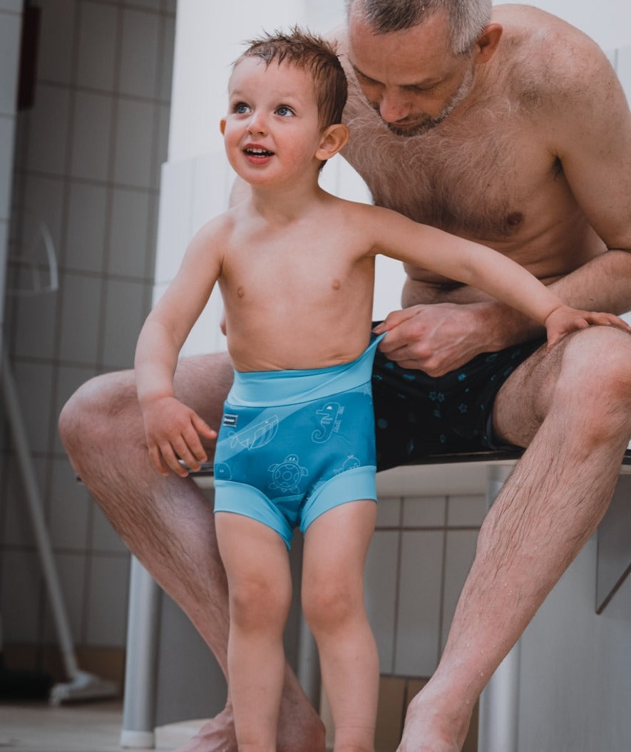Watery bleiebadebukser til barn - Neoprene Swim Nappy - Atlantic Blue