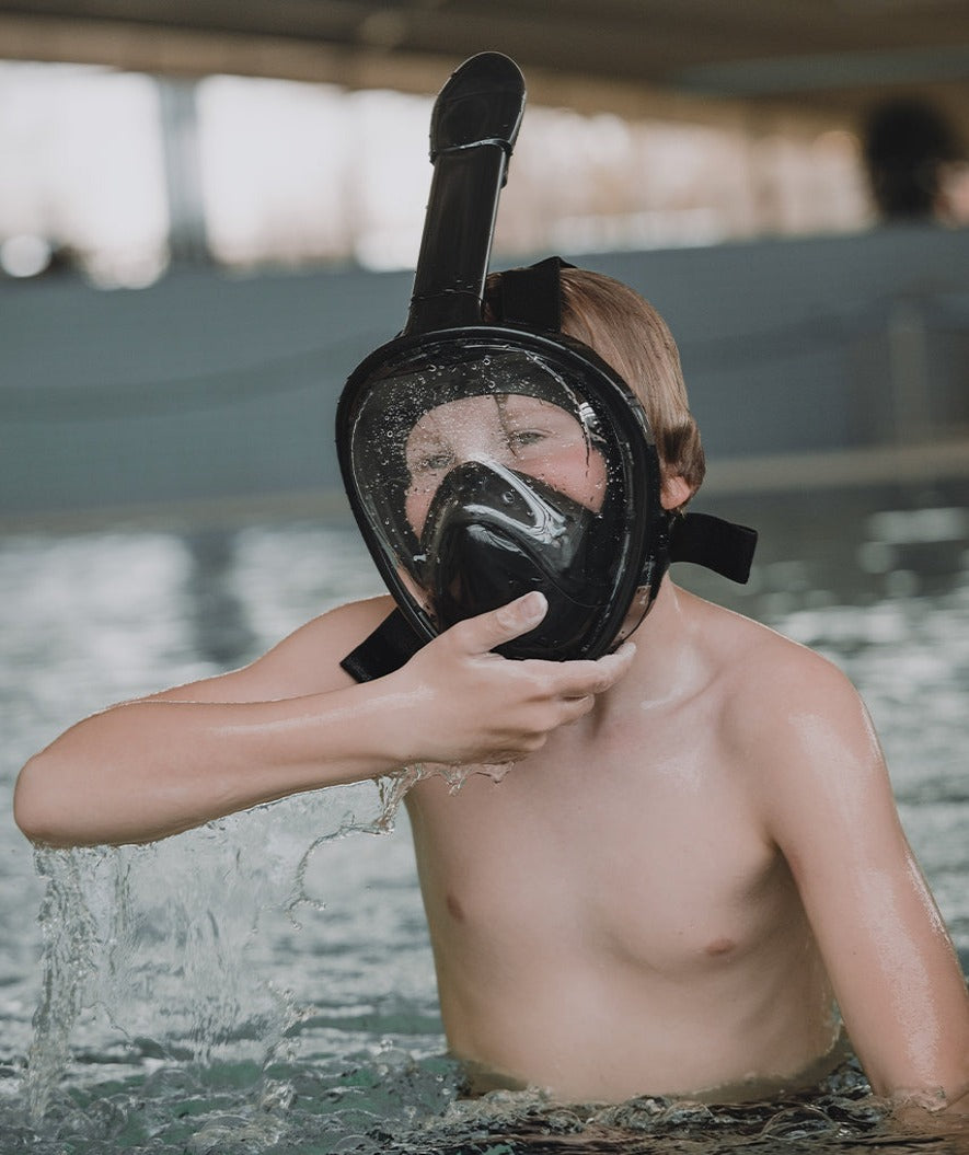 Watery full face snorkelmaske til barn - Oxygen - Svart