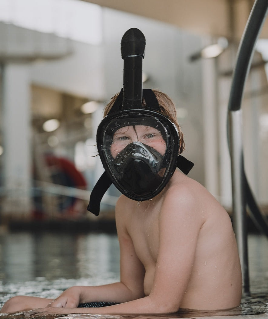 Watery full face snorkelmaske til barn - Oxygen - Svart