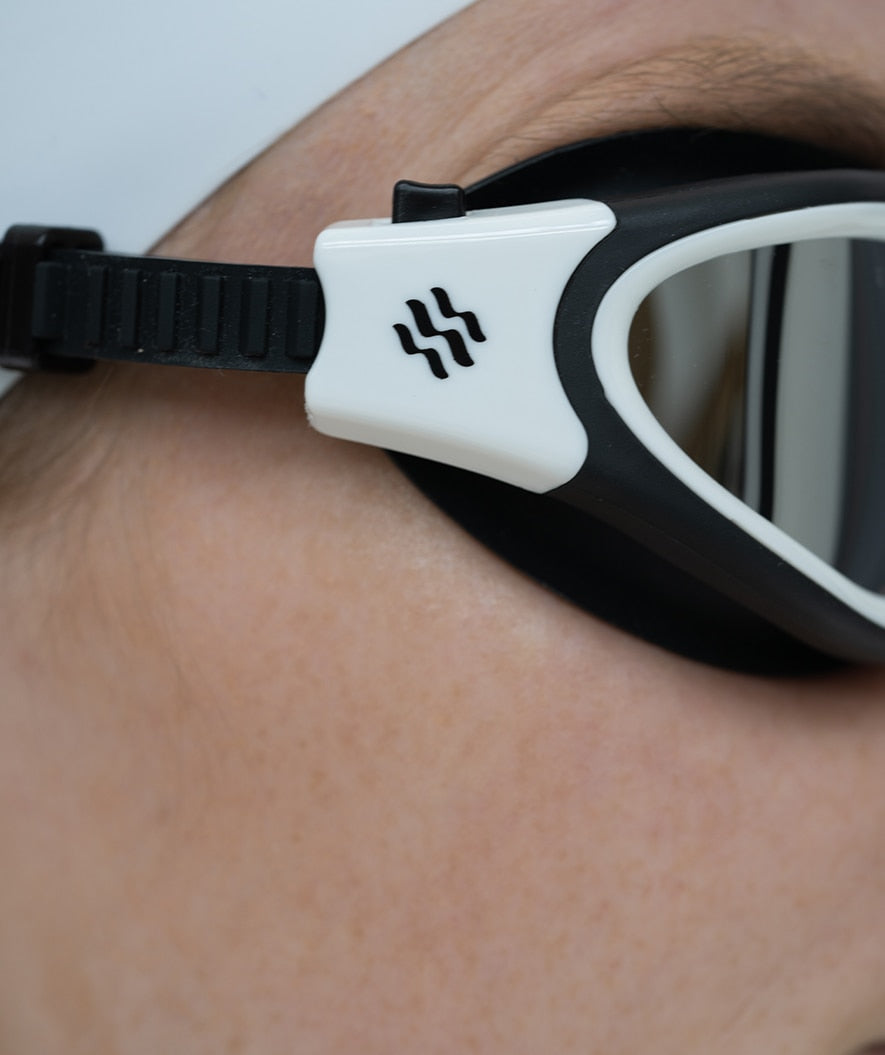 Watery mosjons svømmebriller - Raven Mirror - Svart/hvit