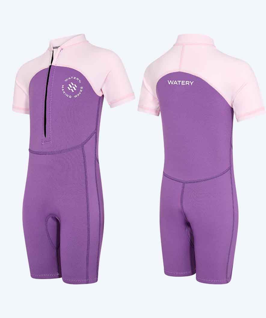 Watery UV våtdrakt til barn - Calypso Shorty - Lilla/rosa