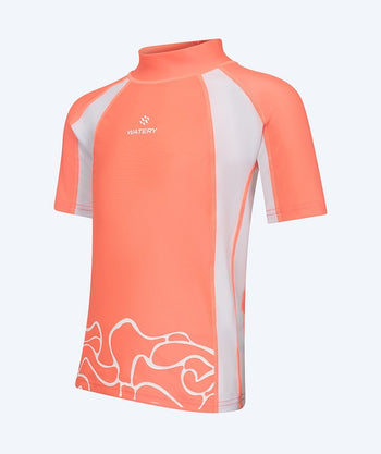 Watery UV-trøye til barn - Chilton Kortermet Rashguard - Rosa/hvit
