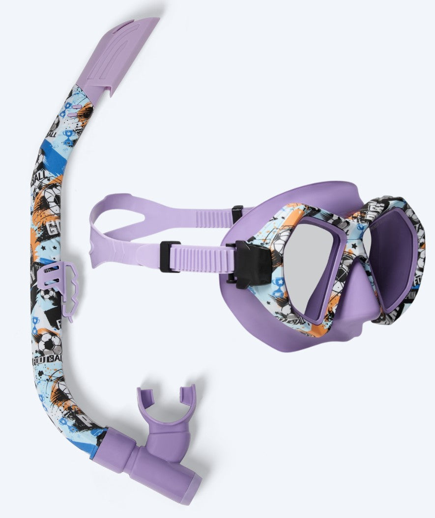 Watery Combo snorkelsett til junior (8-15) - Riku Camo - Lilla