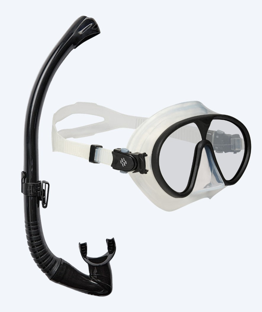 Watery Combo snorkelsett til voksne - Chisa/Fenton Pro - Svart/Klar