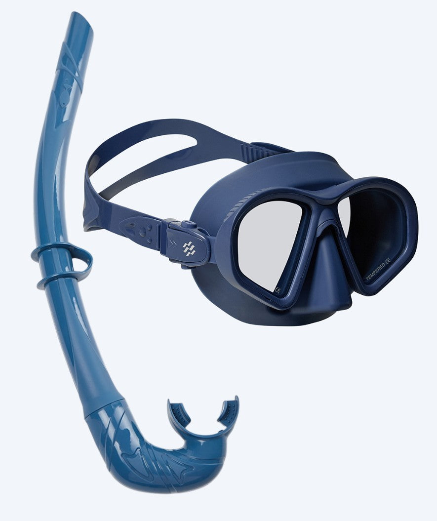 Watery Combo snorkelsett til voksne - Douglas/Cliff - Mørkeblå/Blå