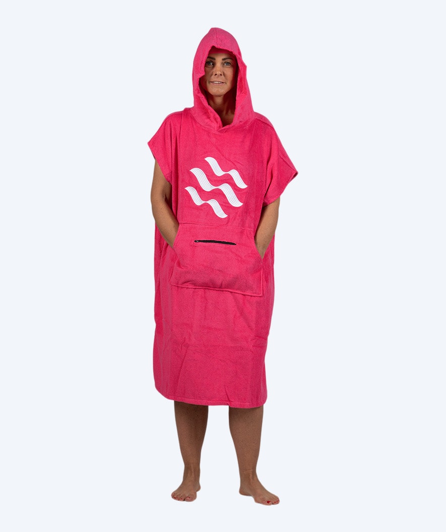 Watery badeponcho til voksne - Bomull - Rosa