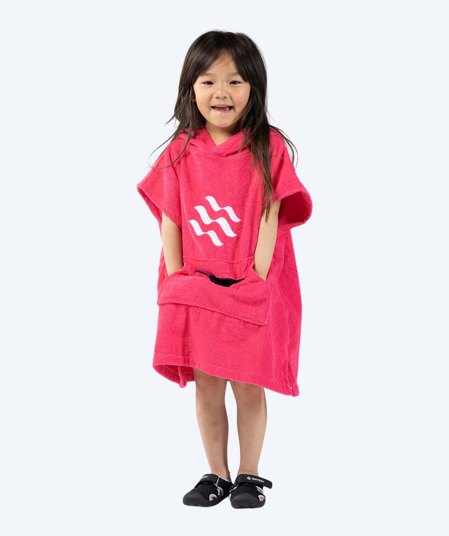 Watery badeponcho til barn (1-6) - Bomull - Rosa