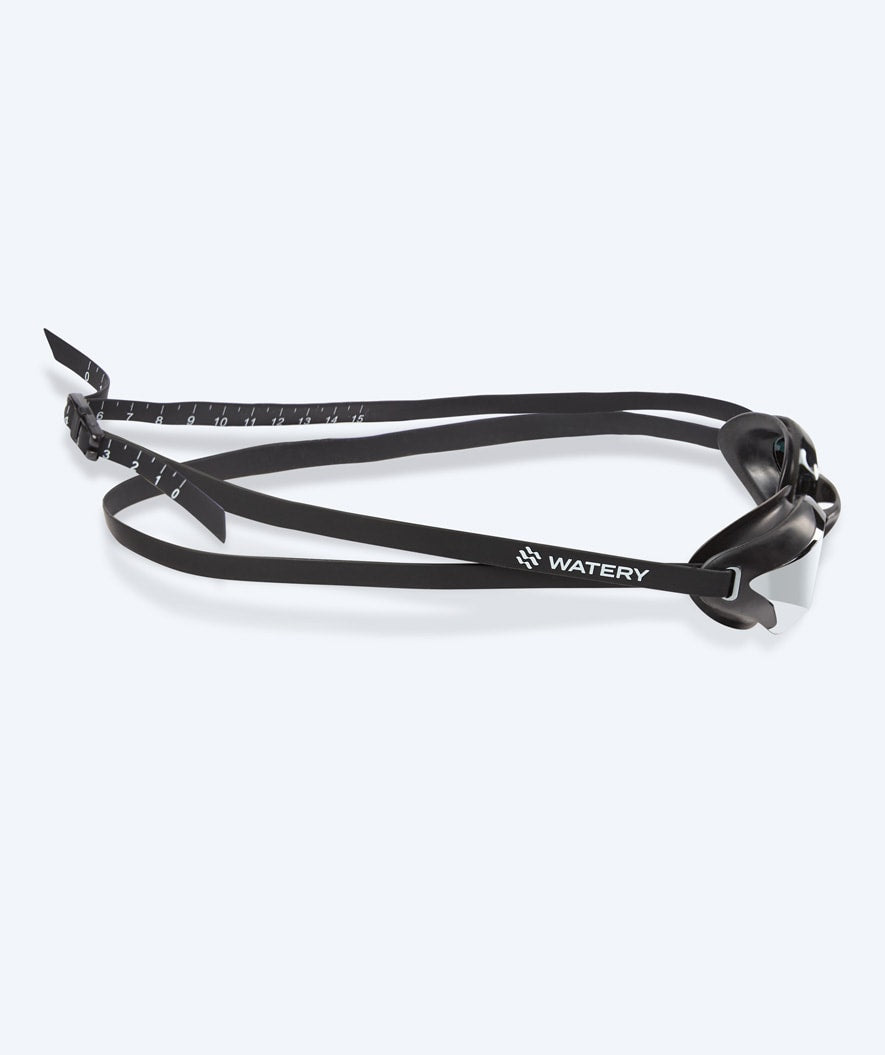 Watery Elite svømmebriller - Poseidon Ultra Mirror - Svart/sølv