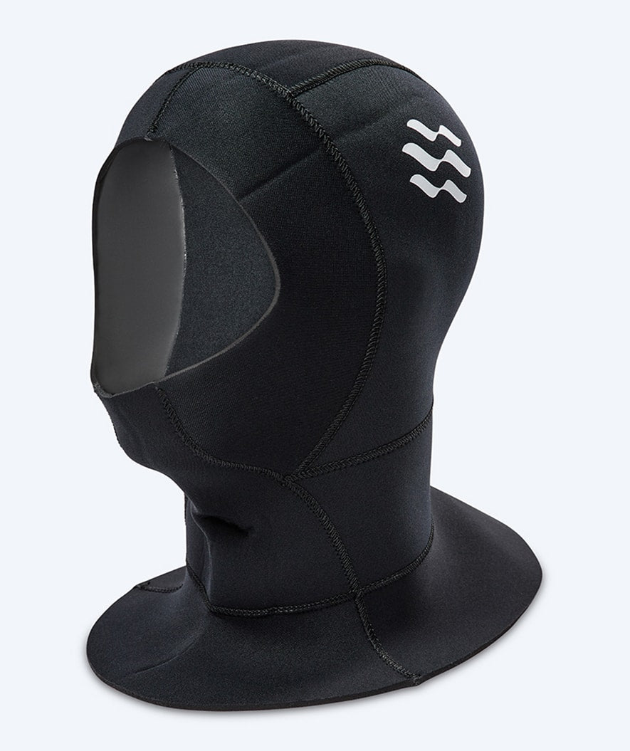 Watery neoprenhette med hals - Hedgehog (3 mm) - Svart