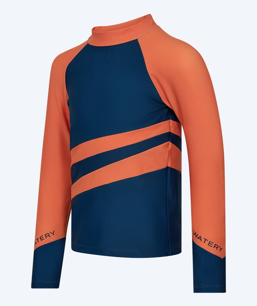 Watery UV-trøye til barn - Manami Langermet Rashguard - Oransje/blå