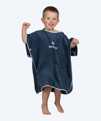 Watery badeponcho til barn (1-6) - Microfiber - Mørkeblå